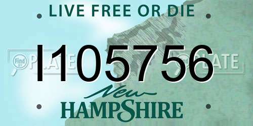 I105756 New Hampshire License Plate