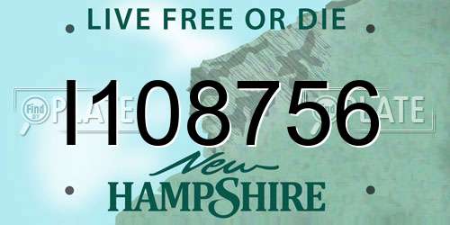 I108756 New Hampshire License Plate