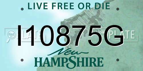 I10875G New Hampshire License Plate