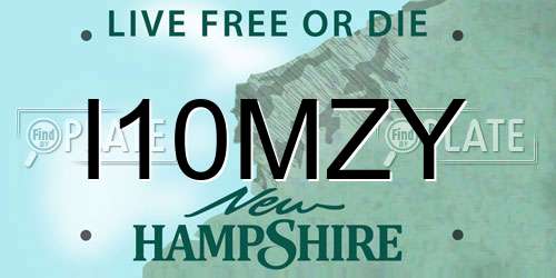 I10MZY New Hampshire License Plate