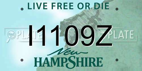 I1109Z New Hampshire License Plate