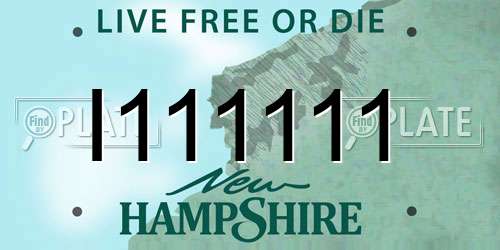 I111111 New Hampshire License Plate