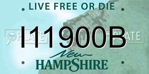 I11900B New Hampshire License Plate
