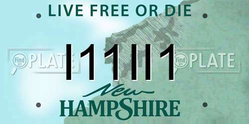 I11II1 New Hampshire License Plate