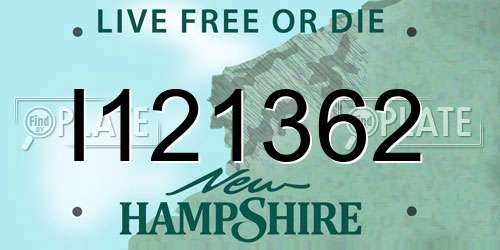 I121362 New Hampshire License Plate