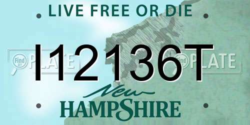 I12136T New Hampshire License Plate