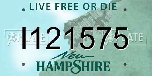 I121575 New Hampshire License Plate