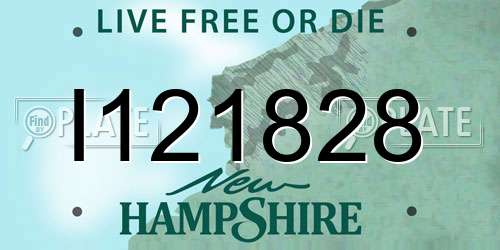 I121828 New Hampshire License Plate