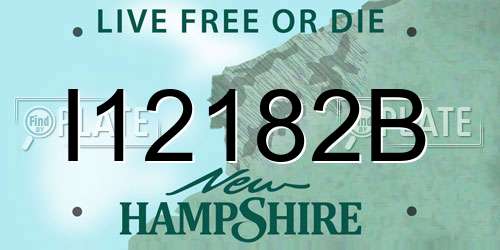 I12182B New Hampshire License Plate