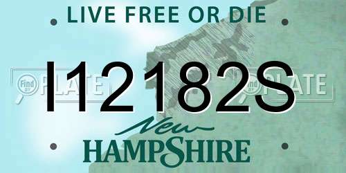 I12182S New Hampshire License Plate