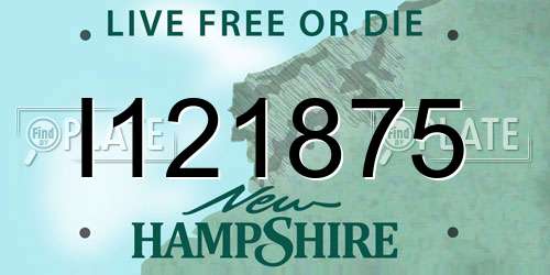 I121875 New Hampshire License Plate