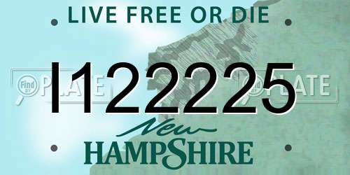 I122225 New Hampshire License Plate