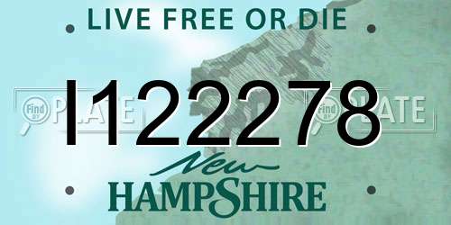 I122278 New Hampshire License Plate