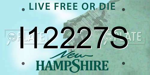 I12227S New Hampshire License Plate