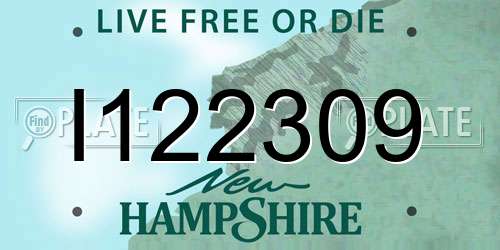 I122309 New Hampshire License Plate