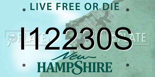 I12230S New Hampshire License Plate