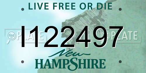 I122497 New Hampshire License Plate