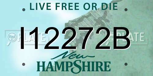 I12272B New Hampshire License Plate