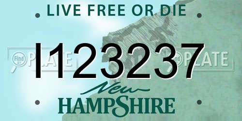 I123237 New Hampshire License Plate