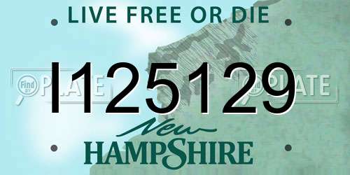 I125129 New Hampshire License Plate