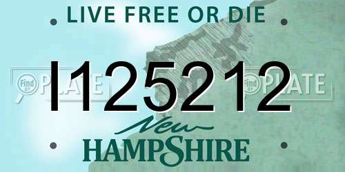 I125212 New Hampshire License Plate