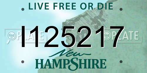 I125217 New Hampshire License Plate