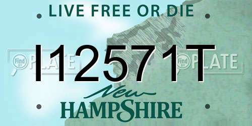 I12571T New Hampshire License Plate