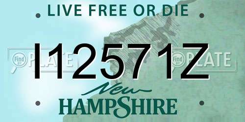 I12571Z New Hampshire License Plate