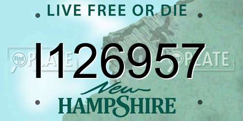 I126957 New Hampshire License Plate