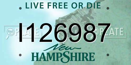 I126987 New Hampshire License Plate