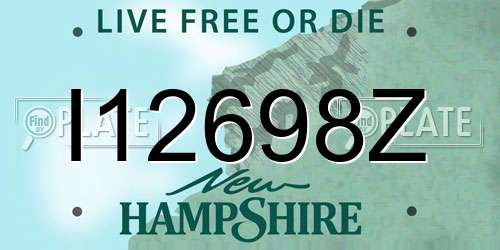 I12698Z New Hampshire License Plate