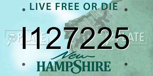 I127225 New Hampshire License Plate