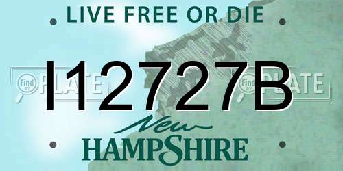 I12727B New Hampshire License Plate