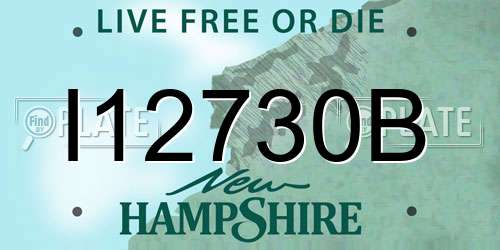 I12730B New Hampshire License Plate