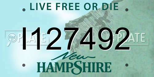 I127492 New Hampshire License Plate
