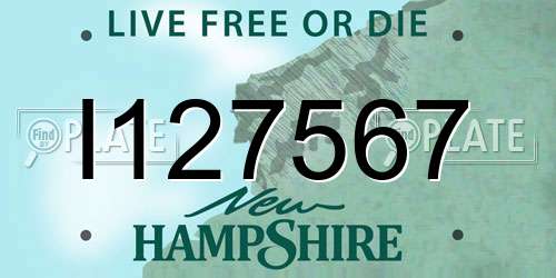 I127567 New Hampshire License Plate