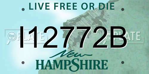 I12772B New Hampshire License Plate