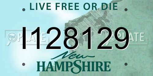 I128129 New Hampshire License Plate