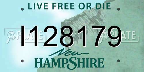 I128179 New Hampshire License Plate