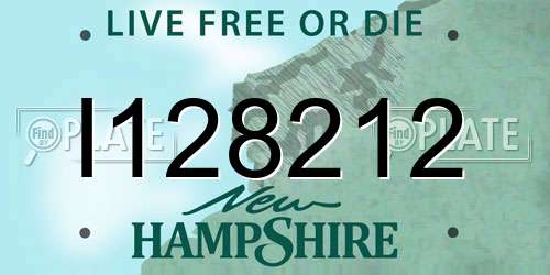 I128212 New Hampshire License Plate