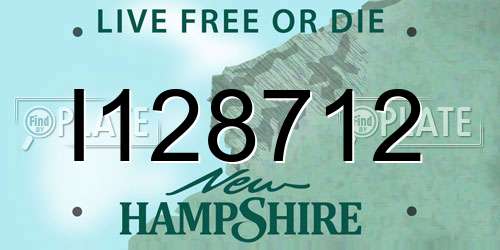 I128712 New Hampshire License Plate
