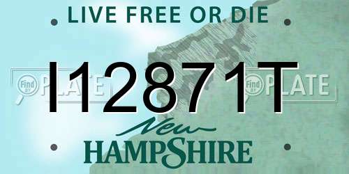 I12871T New Hampshire License Plate