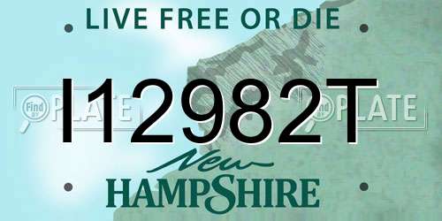 I12982T New Hampshire License Plate