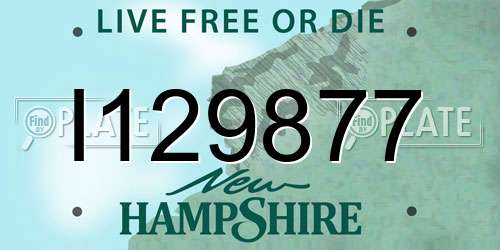 I129877 New Hampshire License Plate