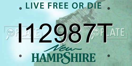 I12987T New Hampshire License Plate