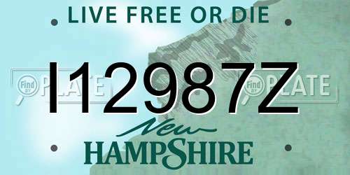 I12987Z New Hampshire License Plate