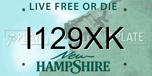 I129XK New Hampshire License Plate