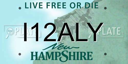 I12ALY New Hampshire License Plate