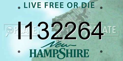 I132264 New Hampshire License Plate