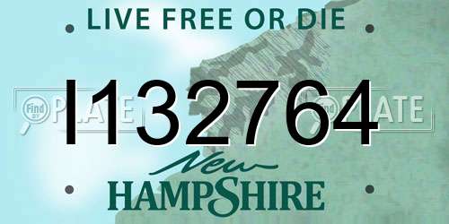 I132764 New Hampshire License Plate
